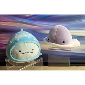 SAN-X Tokage Lizard w/ Whale Shark Costume & LIV HEART Aquamie Stingray - CUTE!